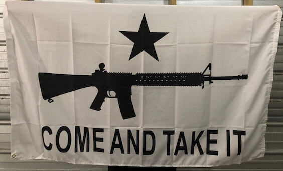 white tactical m4 come and take it flags