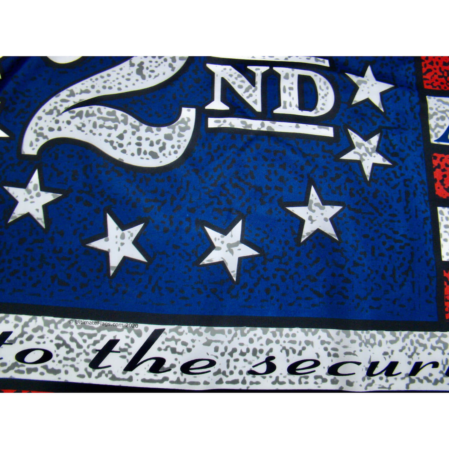 closeup of 2nd amendment patriotic flag for sale