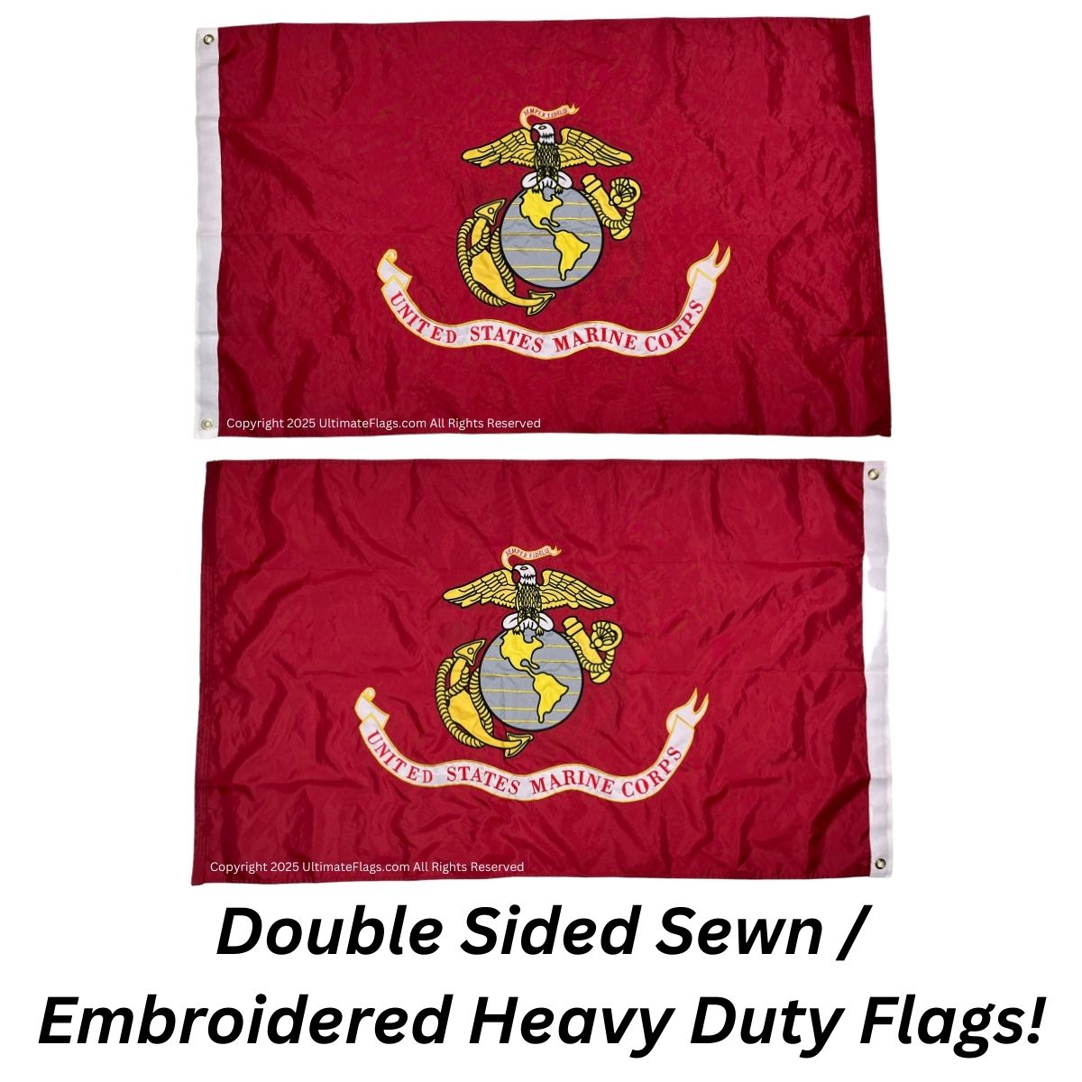 usmc flag us marine corps flags double sided double nylon embroidered 3 x 5 ft.