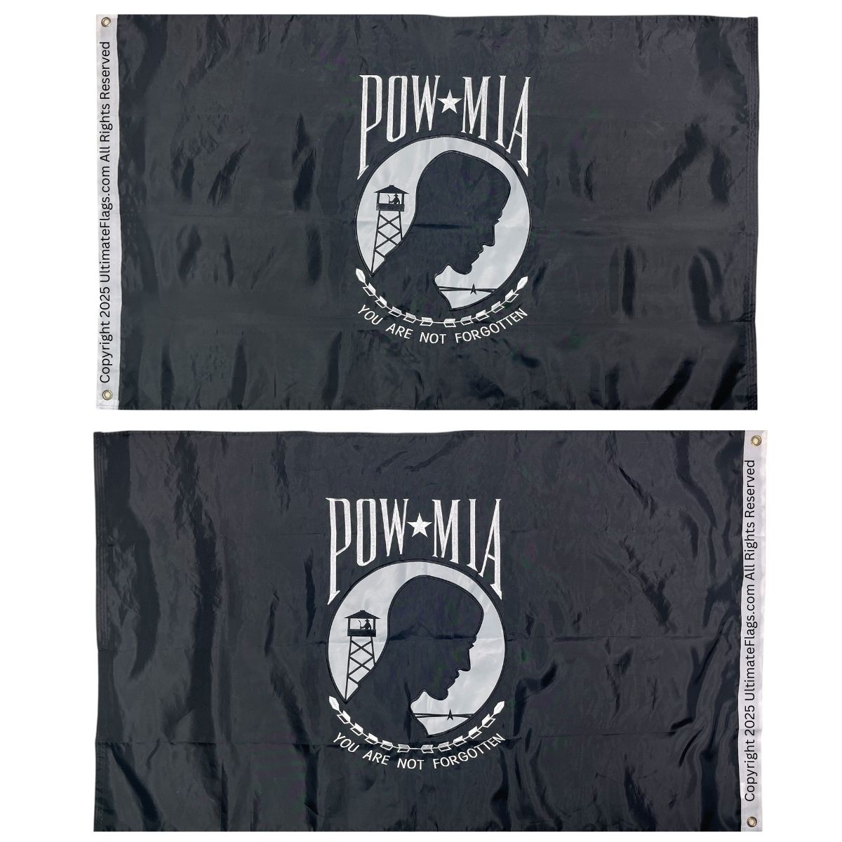 pow mia flag outdoor commercial sewn double sided, double nylon embroidered 3 x 5 ft.