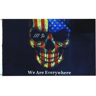 3% flag we are everywhere usa skull flag 3 x 5 double sided