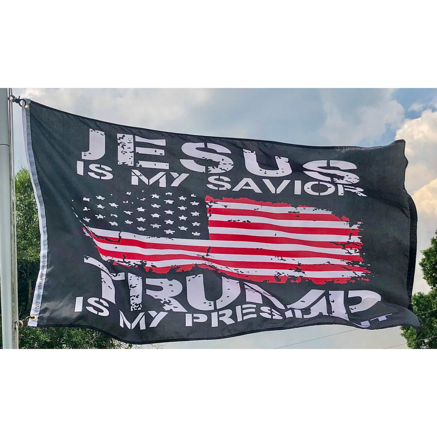 jesus is my savior trump is my president flag for sale