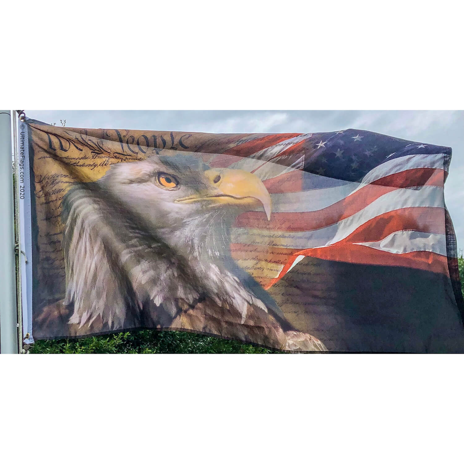 us constitution with american eagle patriotic flag in 3x5 feet