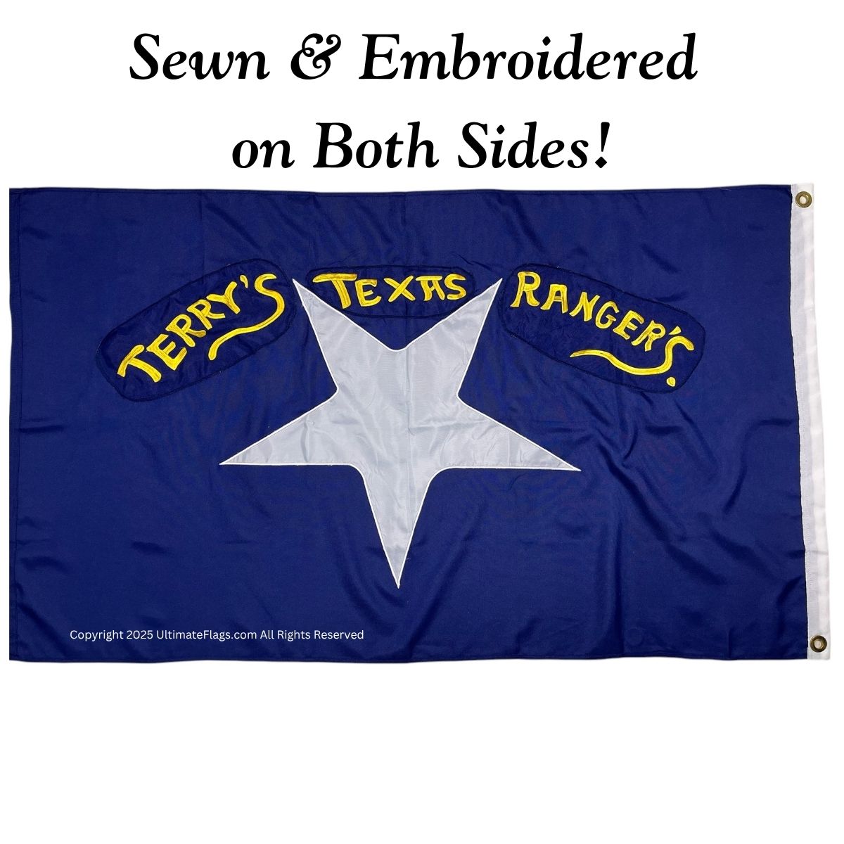 terry's texas rangers flag confederate tx flags outdoor double nylon sewn embroidered 3 x 5 ft.
