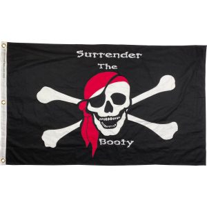 buy pirate flag surrender the booty flags for sale premuim cotton