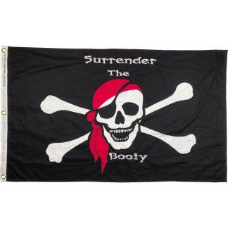 buy pirate flag surrender the booty flags for sale premuim cotton