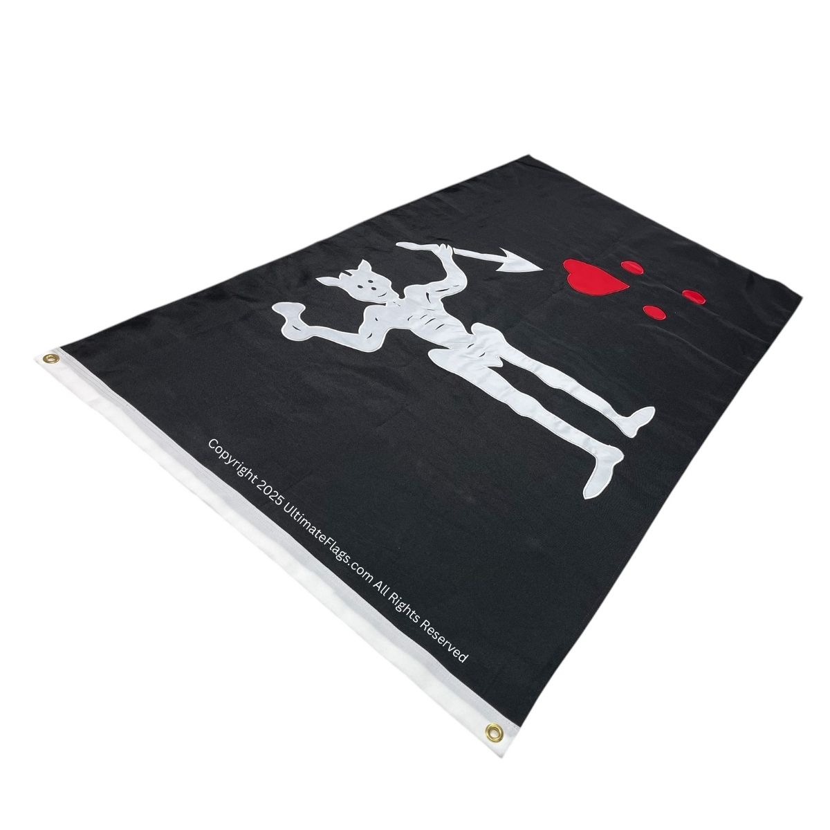 blackbeard's flag pirate blackbeard, edward teach 3x5ft. outdoor double nylon embroidered