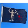 blackbeard's flag pirate blackbeard, edward teach 3x5ft. outdoor double nylon embroidered