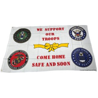 4 seals US Armed Forces Flag 3x5