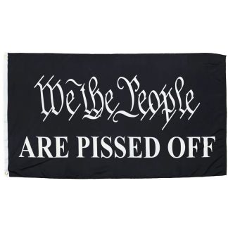 we the people are pissed off flag in black polyester 3 x 5 feet size