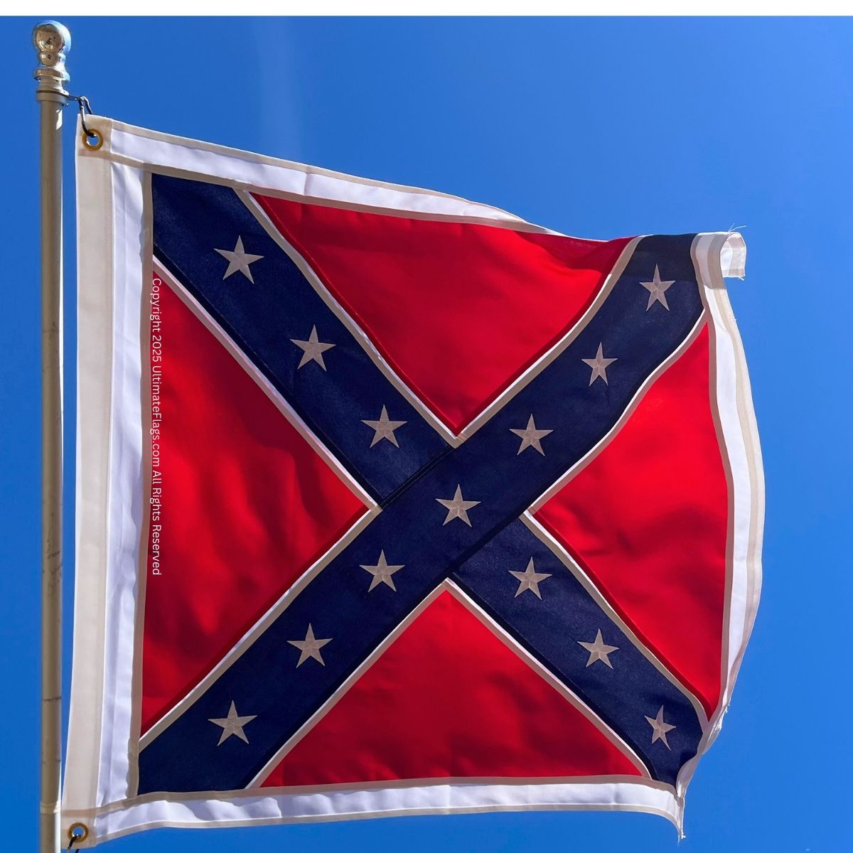 rebel battle flag double nylon embroidered flag 38x38 inch