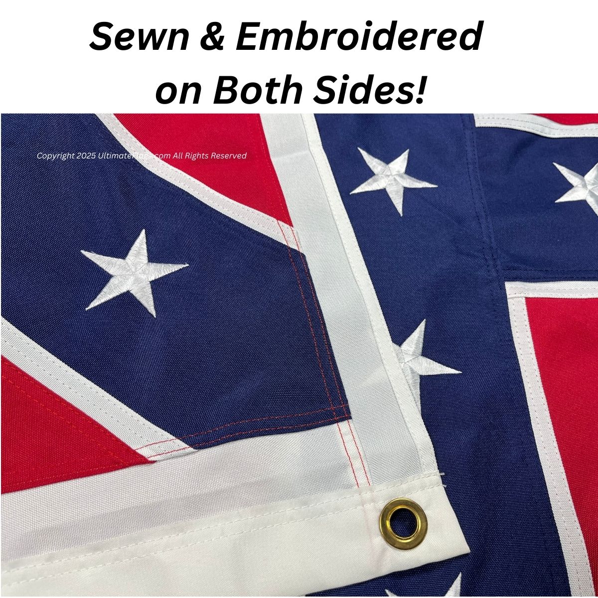 rebel battle flag double nylon embroidered flag 38x38 inch