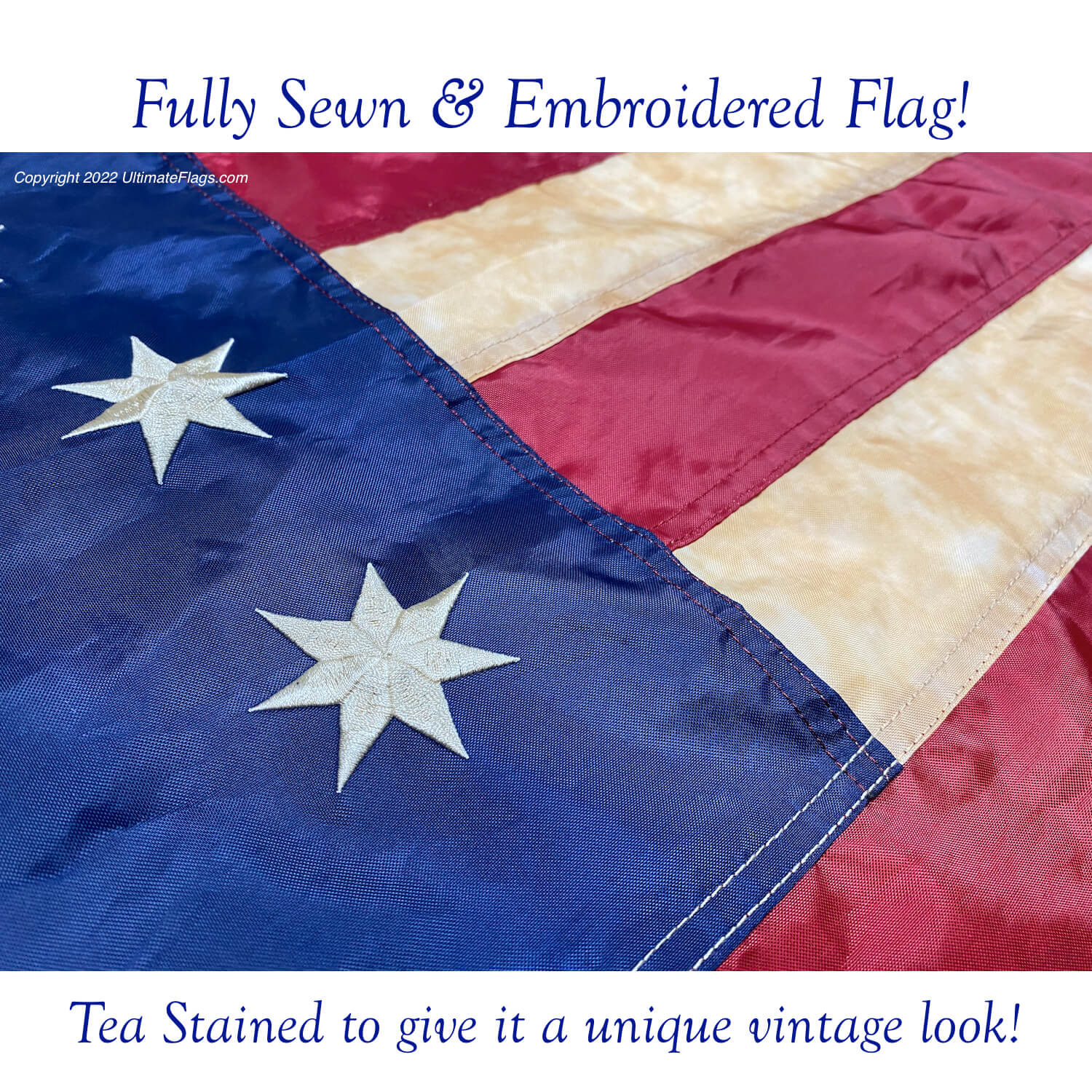 sewn fillmore flag antiqued