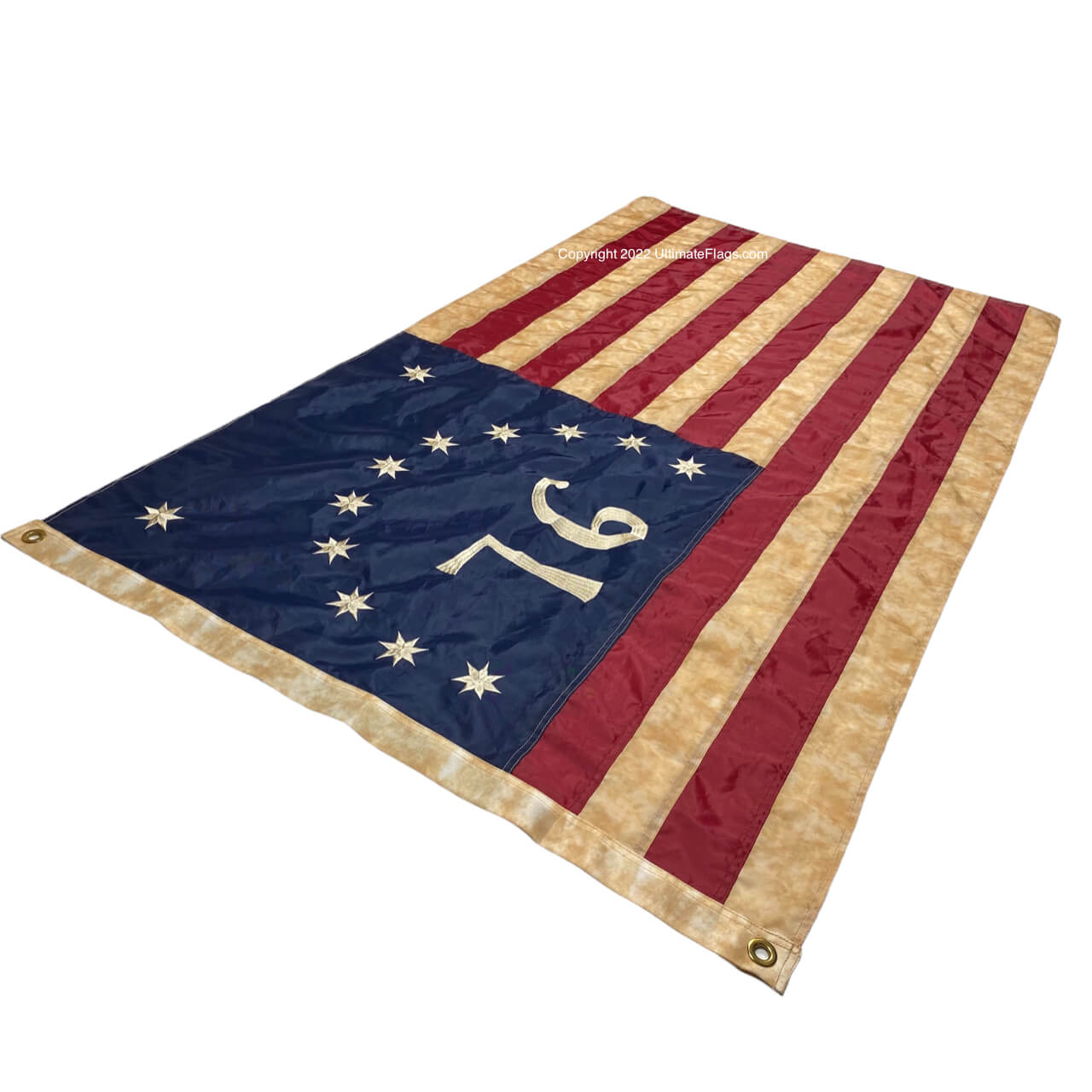 fillmore flag sewn and embroidered and tea stained to give it an aged antique look 3x5 feet nylon outdoor flag