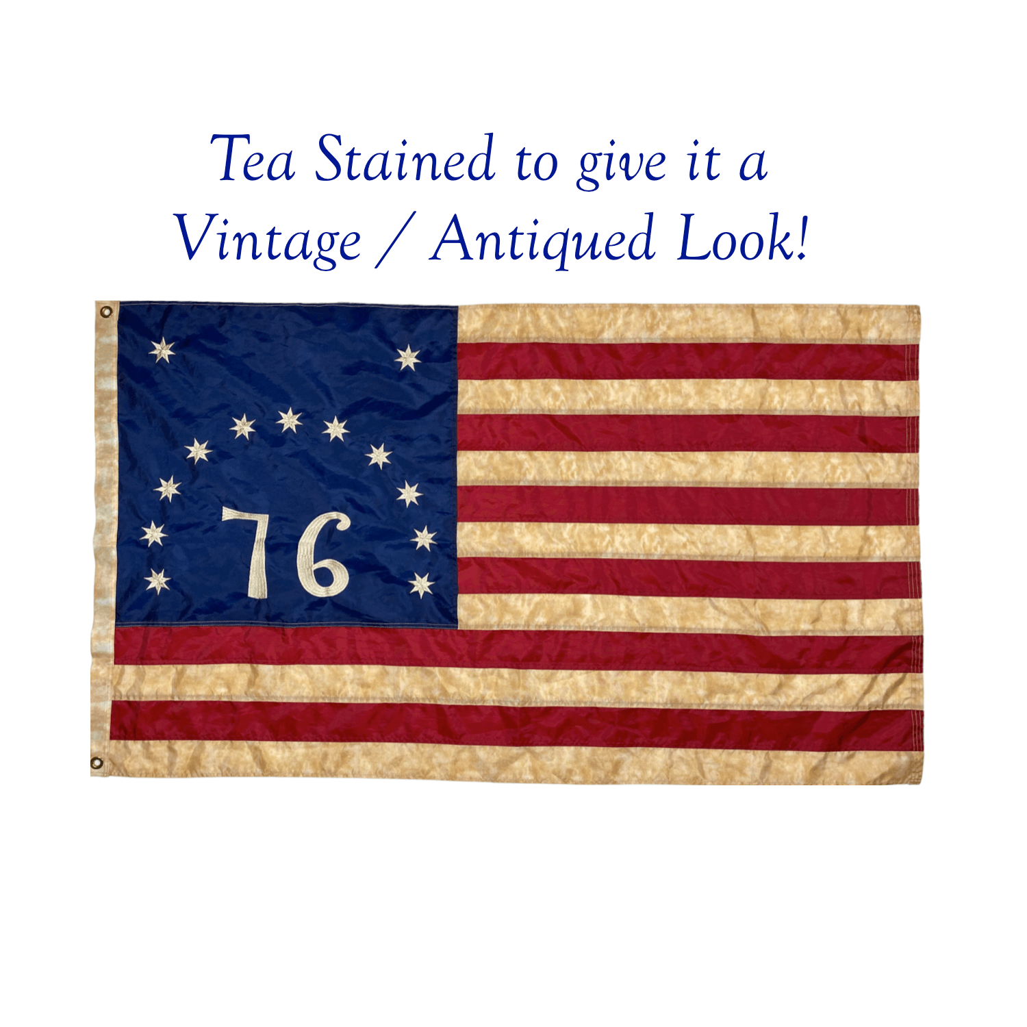 bennington flag sewn and embroidered tea stained flags 3x5 feet