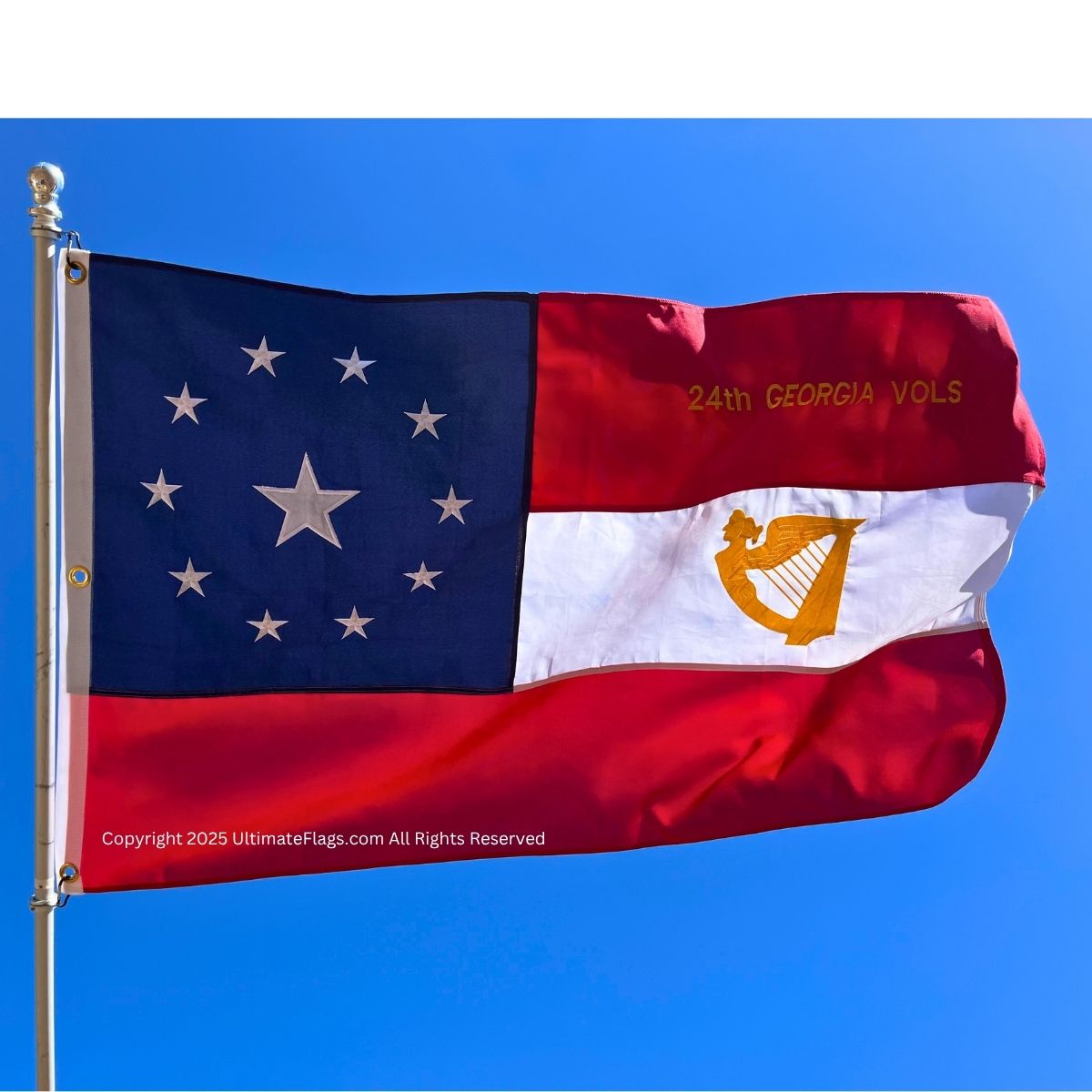 24th georgia volunteers irish regiment flag 3 x 5 ft. double nylon embroidered