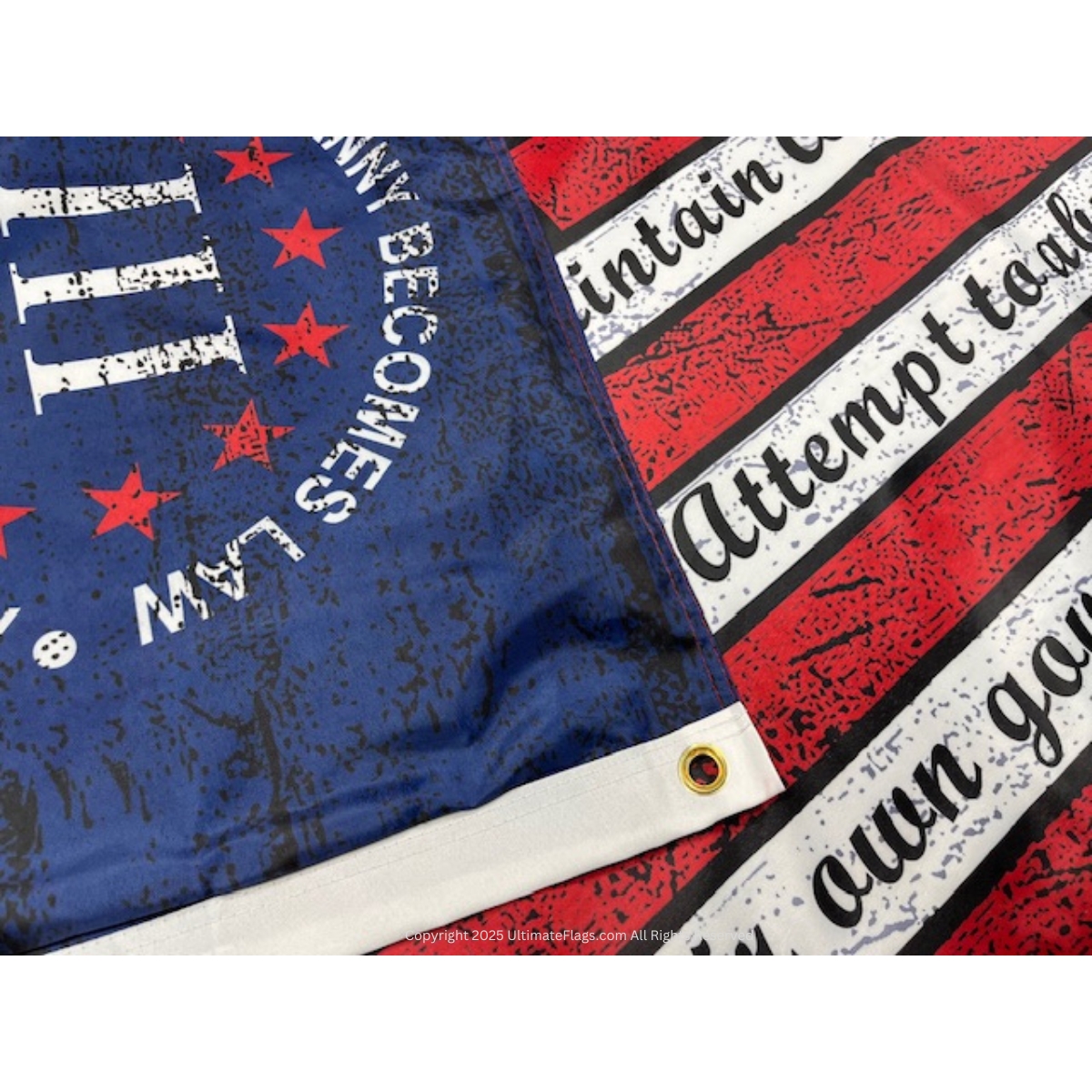 when tyranny becomes law flag 3% usa 13 star with 2nd amendment gw quote 3 x 5 ft. standard or double sided