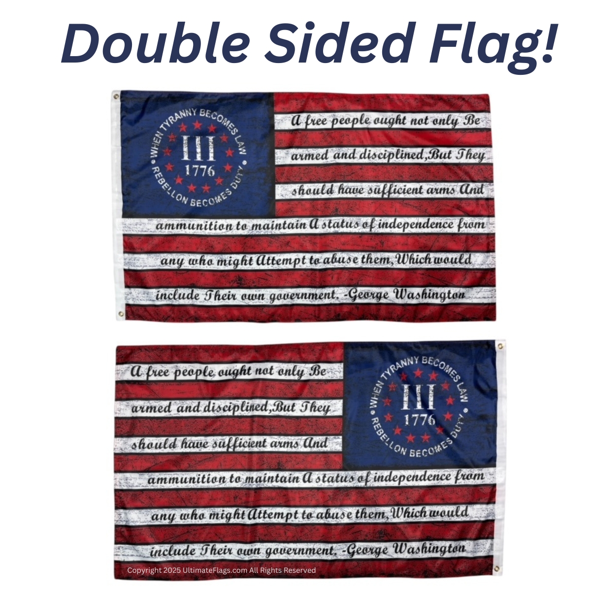 when tyranny becomes law flag 3% usa 13 star with 2nd amendment gw quote 3 x 5 ft. standard or double sided