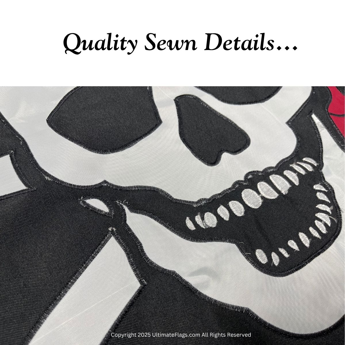 pirate flag jolly roger red hat flag 3 x 5 ft. double nylon embroidered