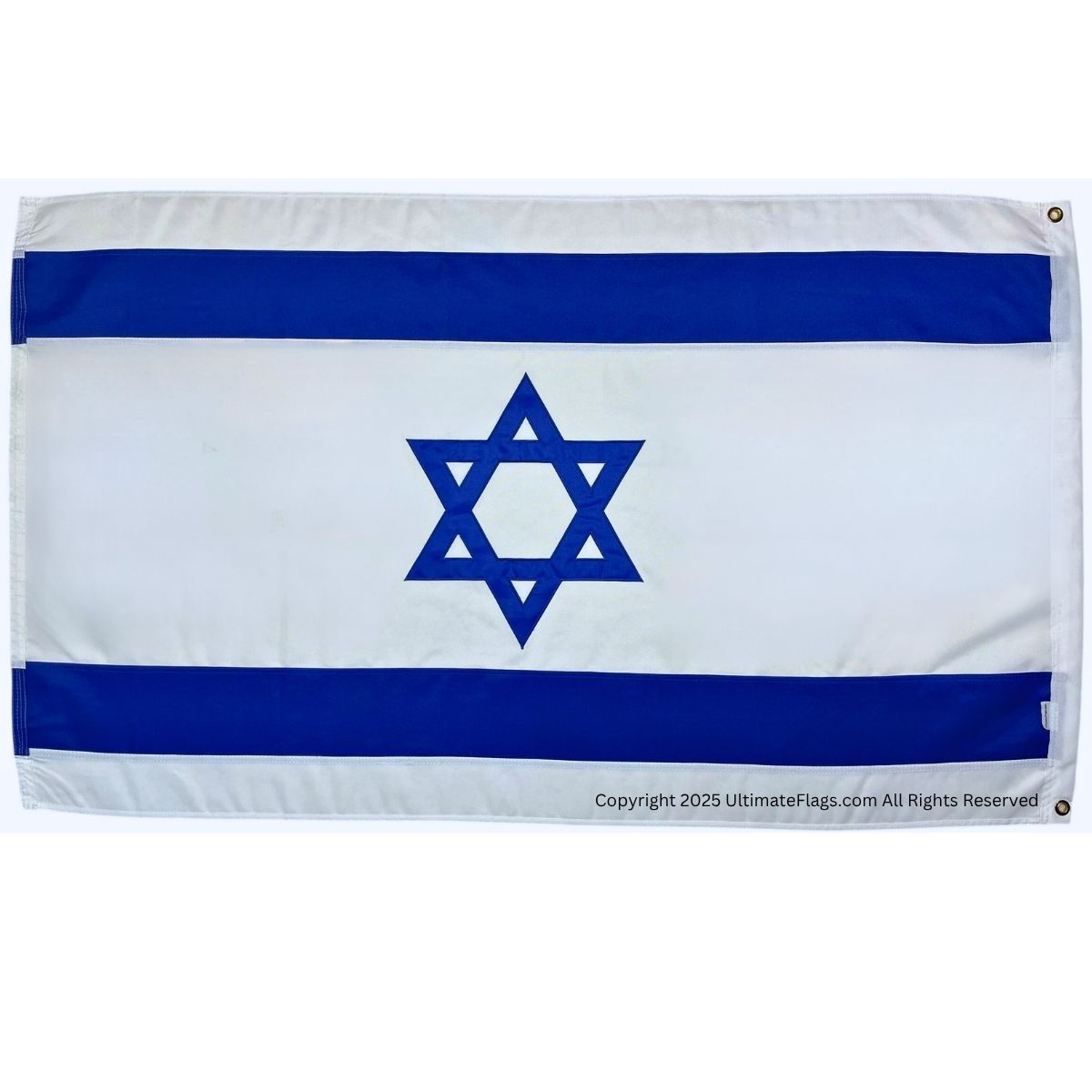 israel flag double nylon embroidered sewn flags 3 x 5 ft.
