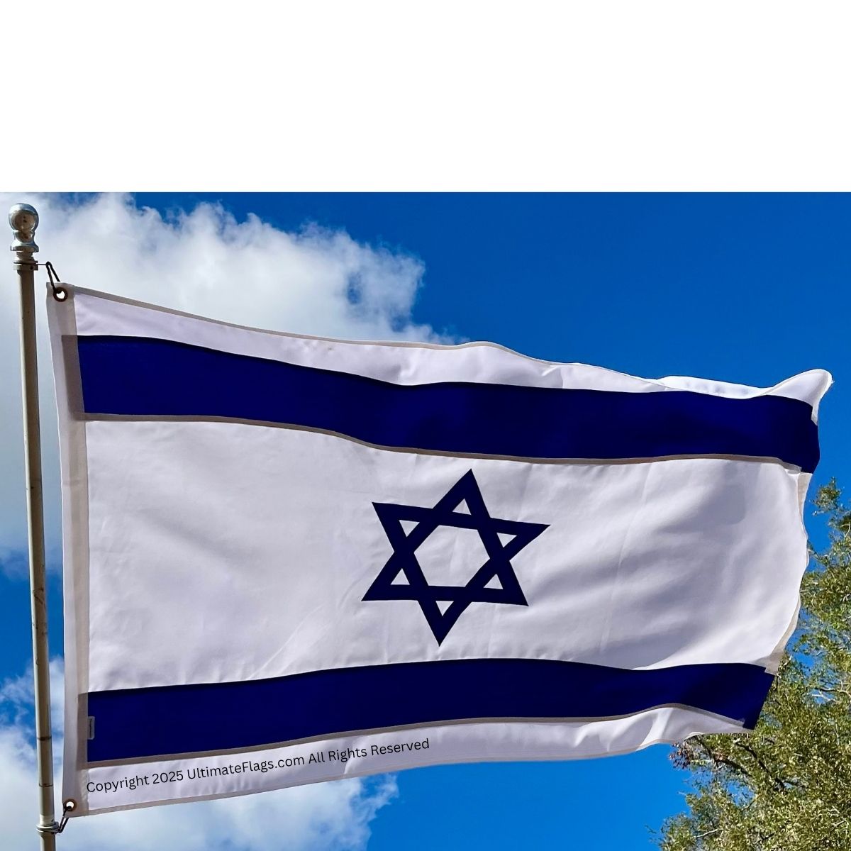 israel flag double nylon embroidered sewn flags 3 x 5 ft.