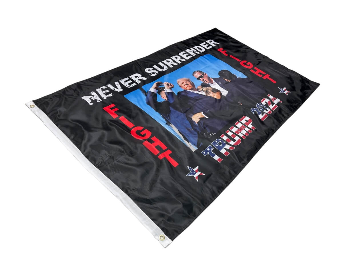 trump fight flag 3 x 5 outdoor double sided never surrender trump 2024 flags