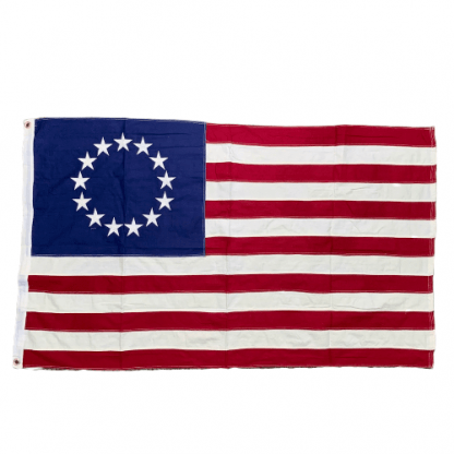 13 star patriotic American flag of 1776 in traditional thick heavy cotton beautiful embroidered stars