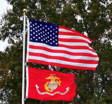American flag on display
