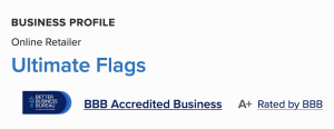 featured on bbb.org ultimate flags bbb page
