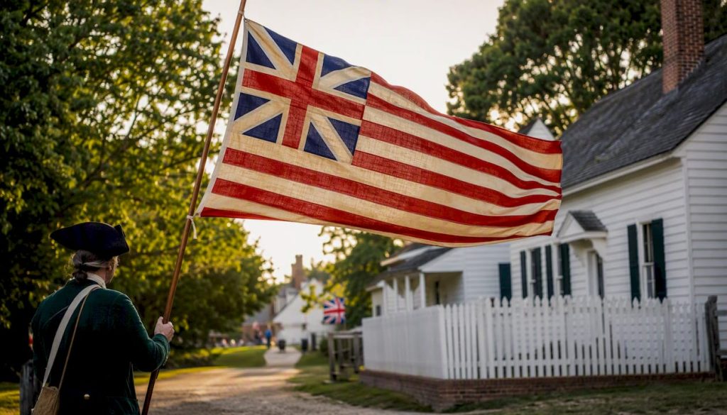 American flag waving on flagpole outdoors