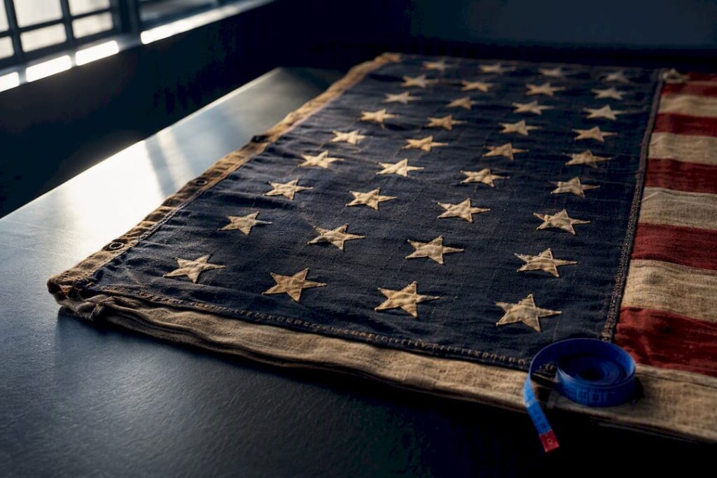 Aged 48-star flag under appraisal