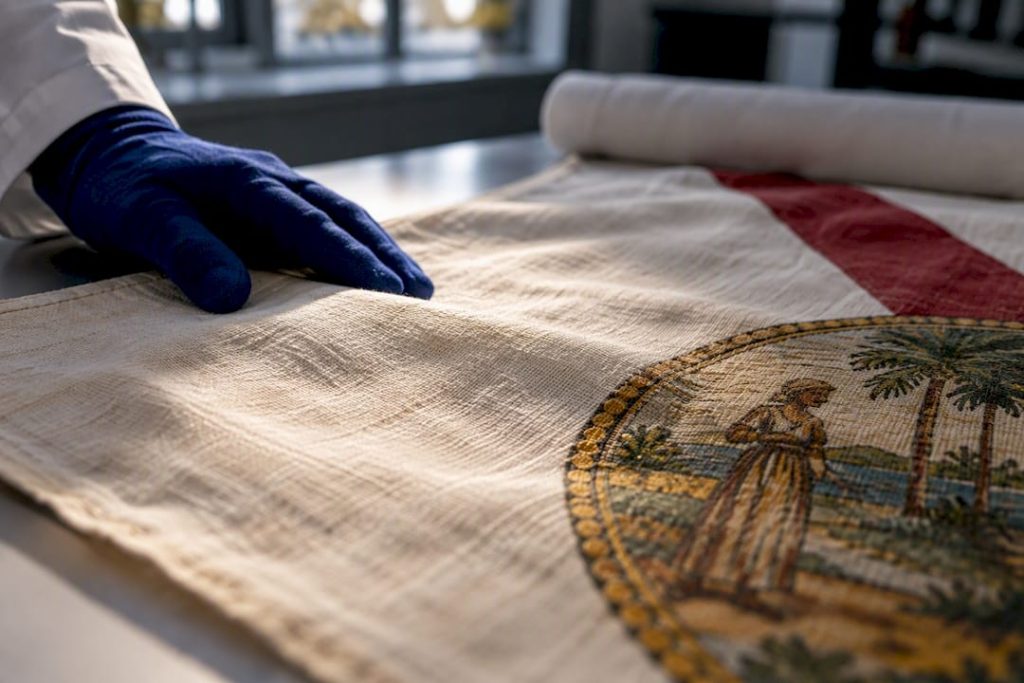 Detail of Florida's early white flag