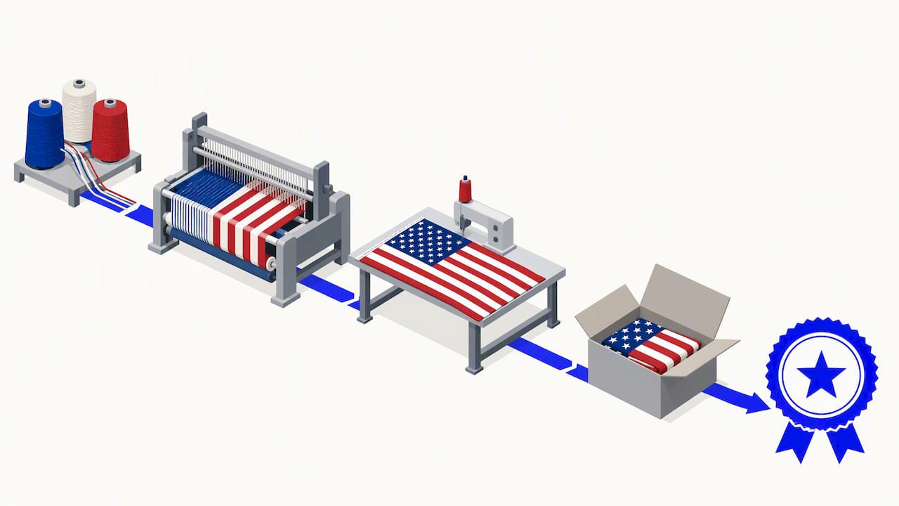 Domestic flag production certification chain