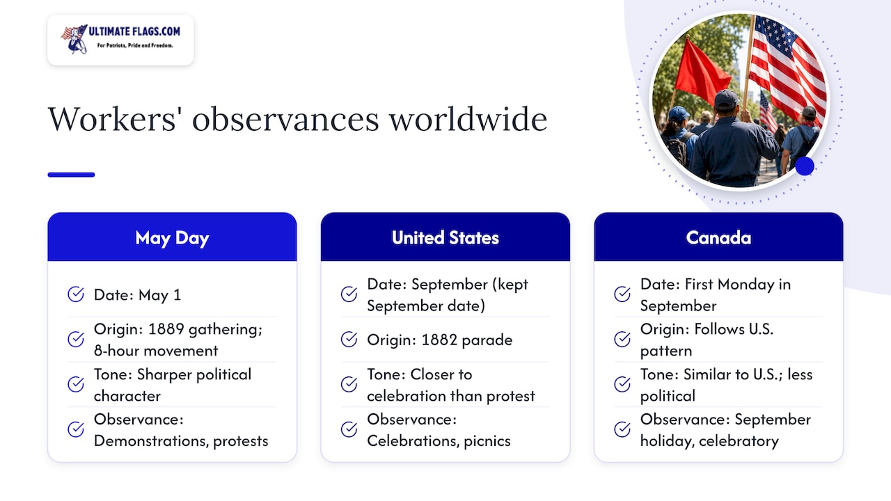 International context: May Day and other workers' observances — overview diagram