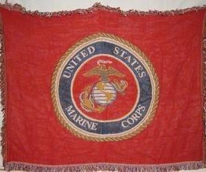 USMC Marine Corps Woven Blanket