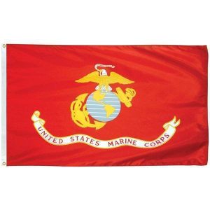 USMC Marine Flag - Outdoor Commercial Nylon Printed (Made in USA)- 12x18 inch, 2x3, 3x5, 4x6, 5x8, 6x10 ft