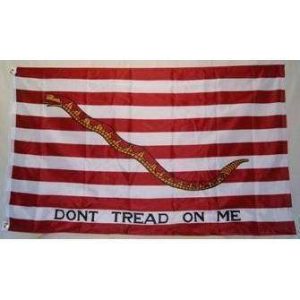 1st Navy Jack Flag - First US Navy Jack Flags Don't Tread On Me Red 3X5, 4x6 ft Standard