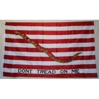 1st Navy Jack Flag - First US Navy Jack Flags Don't Tread On Me Red 3X5, 4x6 ft Standard