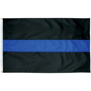 Police Thin Blue Line Flag - Outdoor - 2x3 Nylon Cut and Sewn
