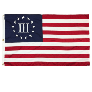 III% Flag, Betsy Ross- Nyberg Flags - Outdoor Nylon 3x5 ft