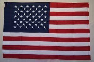 USA Flag with Pole Hem Sleeve- 50 Star American Flag - Nylon Embroidered - 3 x 5 ft