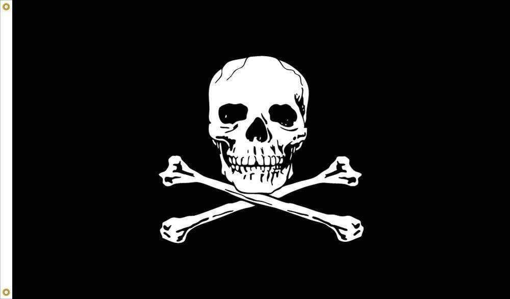 Jolly Roger Flag - Pirate Flag - Outdoor - Nylon (Made in USA) 2 x 3 or 3 x 5 feet