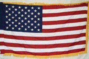 50 Star USA Nylon Embroidered 3 x 5 Sleeve with Fringe