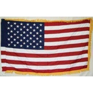 50 Star USA Nylon Embroidered 3 x 5 Sleeve with Fringe