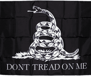 Gadsden Black & White Flag 3 X 5 ft. Nylon Printed