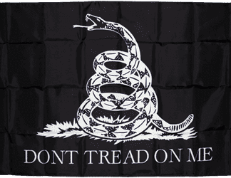 Gadsden Black & White Flag 3 X 5 ft. Nylon Printed