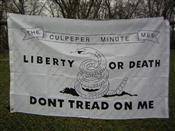 Culpeper MinuteMen Flag Gadsden Don't Tread On Me White 12 x 18 inch Double Sided Nylon Printed Flags