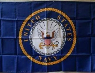 Navy Emblem Double-Sided Nylon Embroidered Flag 3 x 5 ft