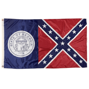 Old Georgia Flag (1956 - 2001) GA Flags Outdoor Sewn Nylon Embroidered 3 x 5 ft.