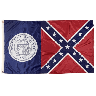 Old Georgia Flag (1956 - 2001) GA Flags Outdoor Sewn Nylon Embroidered 3 x 5 ft.